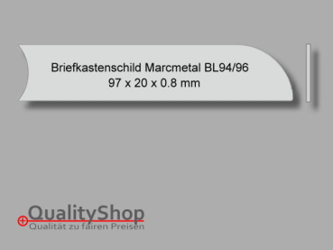 Briefkastenschild BL94/96 Alu eloxiert zum Kleben